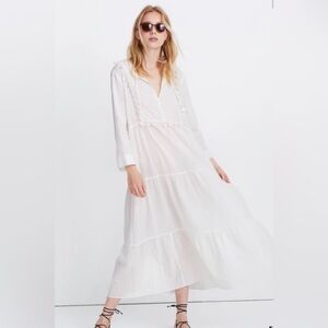 Madewell beach/pool coverup caftan, cream size medium